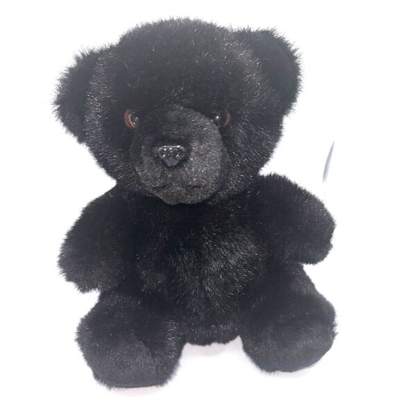 Logo Bear Plush Black North American stuffed animal Soft n Cuddly 1987 Vintage - Picture 1 of 10